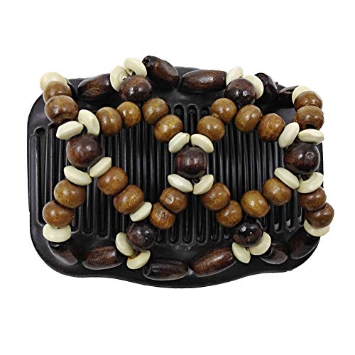 LOVEF 4 Pack Beads Hair Combs for Women & Girls Elastic Hair Clips Stylish Hair Accessory
