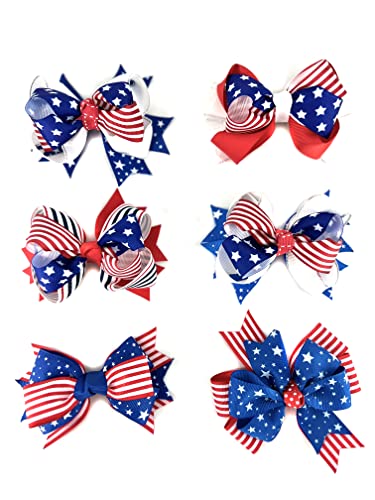 J.H LIVING 2-Pack Patriotic American Flag Hair Clips - July 4th Hair Accessories (Variation A)