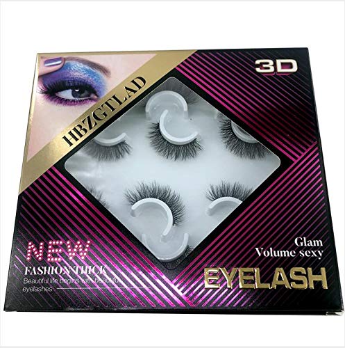HBZGTLAD MDF-10 6 Pairs Natural Faux Mink 3D False Eyelashes Pack