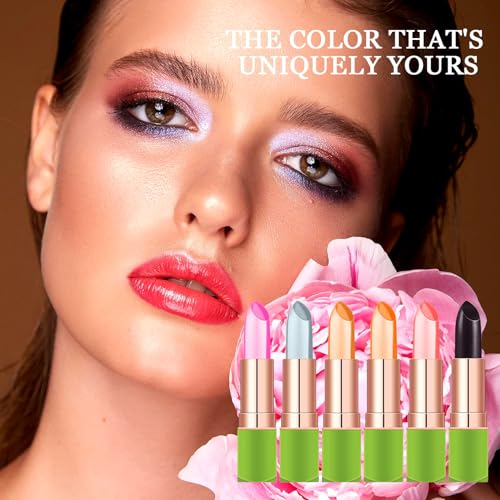 7PCS Aloe Vera Color Changing Lipstick Set for Women – Moisturizing Tinted Lip Balm & Gloss