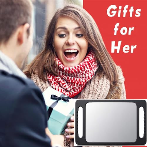 Large Rectangular Handheld Mirror with Double Handles - Professional Salon