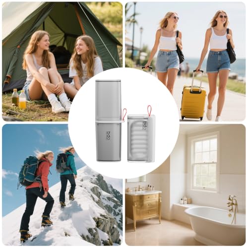 VITVITI Gray White Travel Soap & Toothbrush Case, Portable Bathroom Organizer