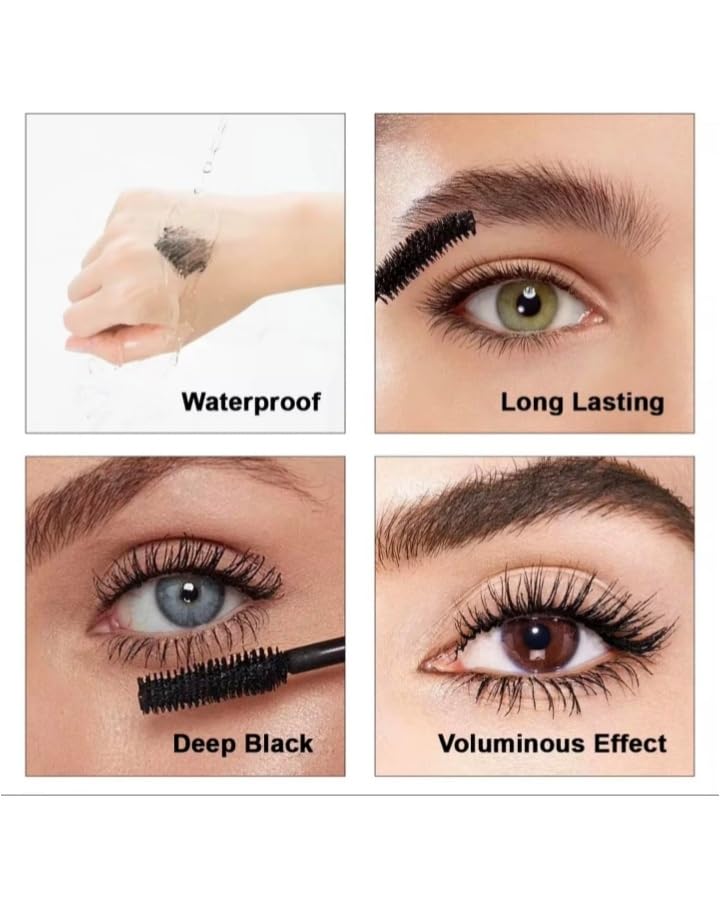 2-Pack Volumizing Waterproof Mascara with Argan Oil - Deep Black