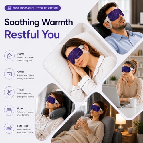 Lavender Steam Eye Mask - Self-Heating, Relaxing, Disposable for Sleep & Travel, 16 Pack