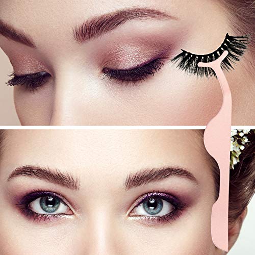 Honoson Rose Gold 24 Pcs Eyelash Tweezers Applicator Tool Set