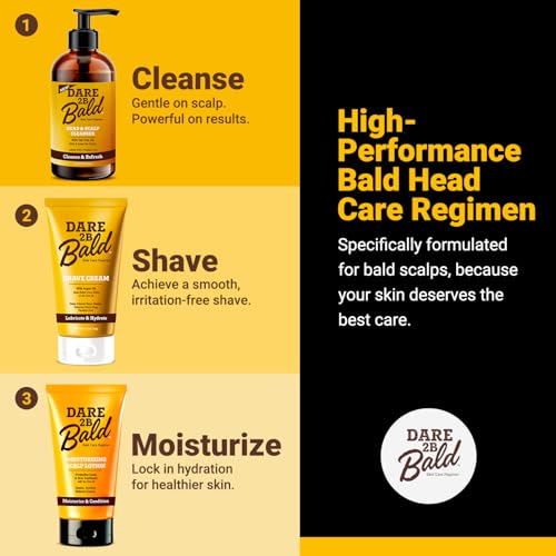 Dare 2B Bald High Time Scalp Moisturizing Lotion | Scalp Moisturizer & After Shave Lotion | Bald Head Hydration & Razor Bump Relief | After Shave Balm | Tea Tree Oil Infused | 4.75 oz