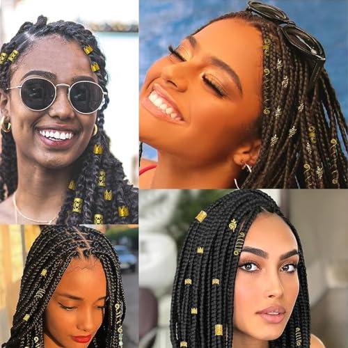 280 Pcs Gold Hair Jewelry for Dreadlocks & Braids - Tuefuzy