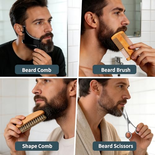 Premium 9-Piece Men’s Shaving Kit with Oil, Cream, and Accessories