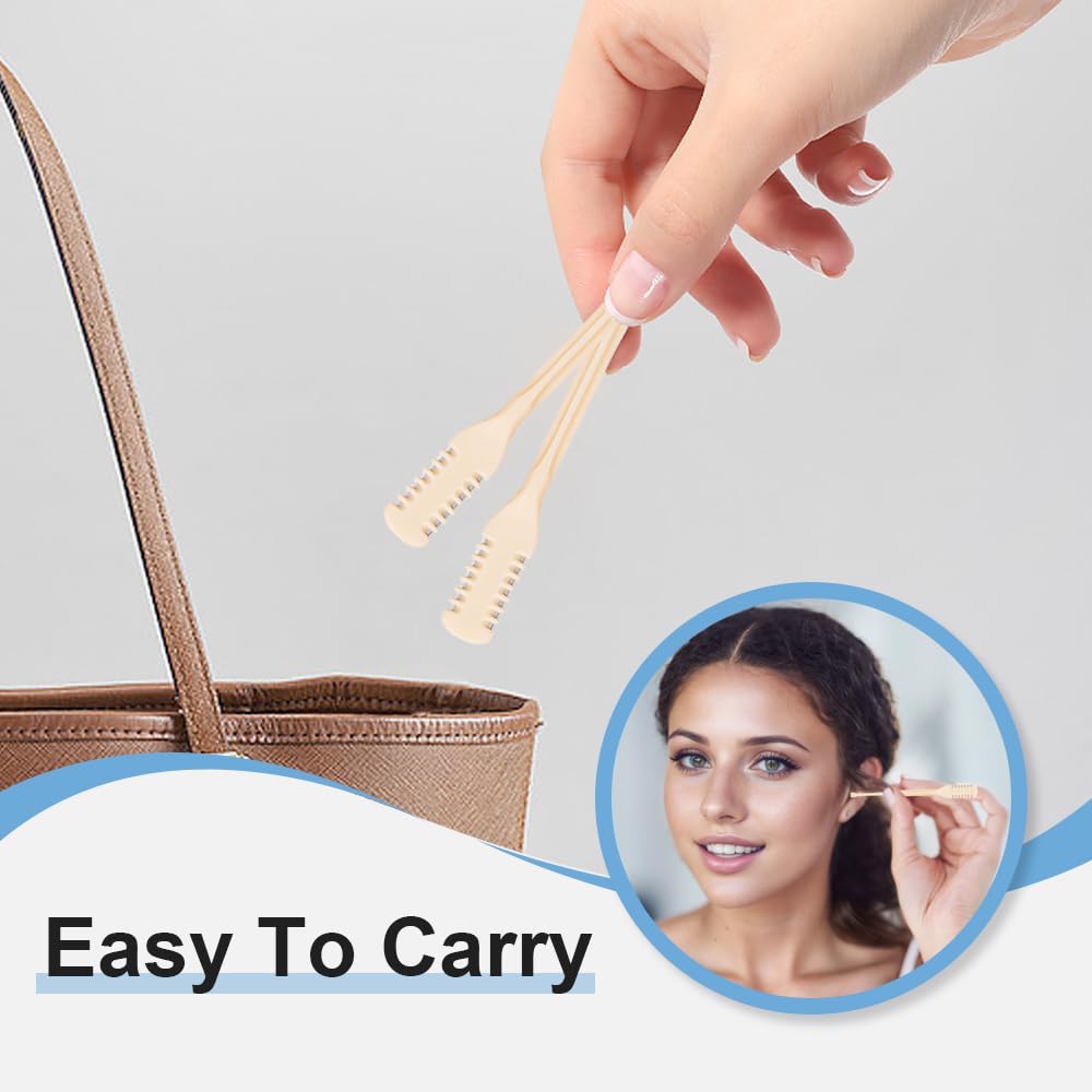 Nasal Hair Cutter, 2026 New Nose Hair Trimmer for Men Women, 360° Rotating Portable Manual Nose Hair Remover Tool, With Ear Picker Double Sided Noses Hairs Knife Travel Essentials (Beige, 3PCS)