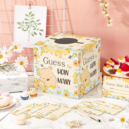 Winnie Baby Shower Guessing Game Set with Box & 50 Cards