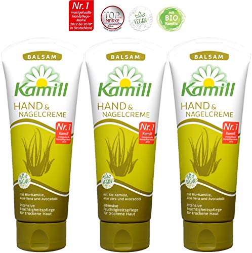 Kamill Hand & Nail Cream Balsam with Bio Camomile - 3 x 100ml Set