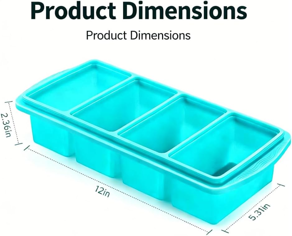 Souper Cubes Freezer Tray - Silicone Soup Container Molds | Makes 4 Perfect 1-Cup Portions