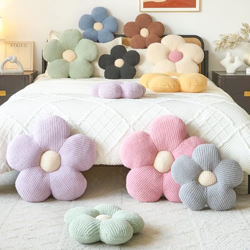 Cute Flower Throw Pillow - Decorative Plush Cushion for Couch & Bed (14.9")