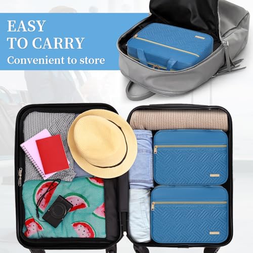 WELIDAY Medium Blue Hanging Toiletry Bag - Water Resistant Travel Organizer