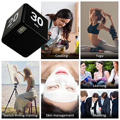 Feilifan Flip Cube Timer for Cooking, Study, and Work - 15/20/30/60 Min