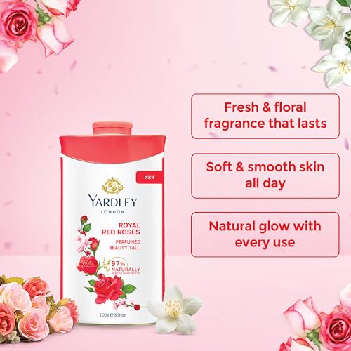 Yardley London Royal Red Roses Perfumed Beauty Talc 100g