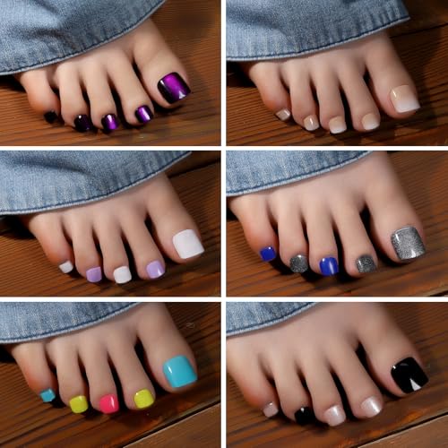 Fandamei Press On Toenails Kit - 24 Colors & French Tips