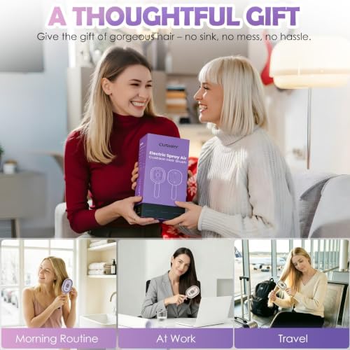 Cushry Electric Spray Air Cushion Massage Comb - Purple Hair Brush