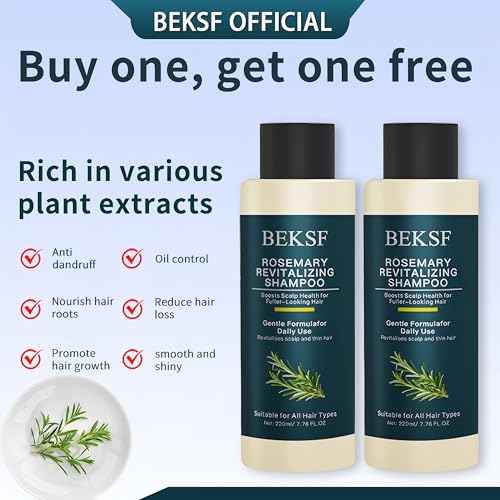 BEKSF Rosemary Volumizing Shampoo for Oily Scalp - Sulfate & Paraben Free