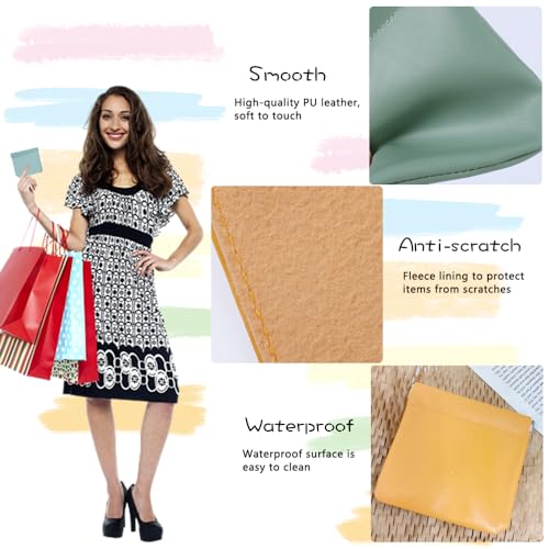 8Pcs Pocket Cosmetic Bags Set – 4 Sizes, PU Leather Self-Closing, Waterproof Makeup Pouches