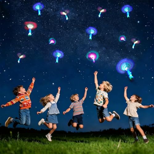 Revanak LED Flying Set - 50 Pcs Slingshot & Glow Helicopters