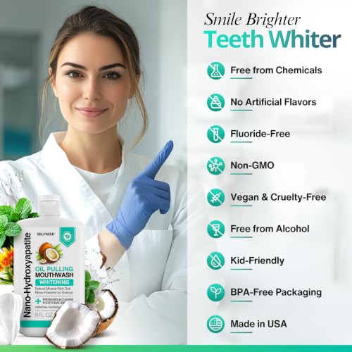 Coconut Mint Nano-Hydroxyapatite Whitening Mouthwash - 8oz