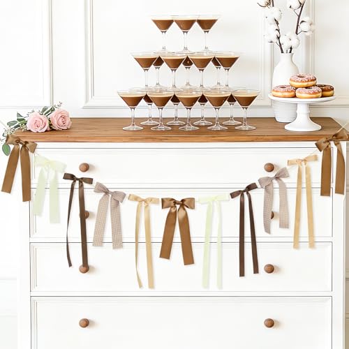 Espresso Martini Bow Garland - Coffee Themed Party Decor