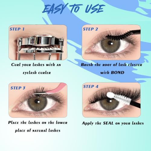 50D & 60D D Curl Eyelash Clusters - 280pcs DIY Individual Lashes