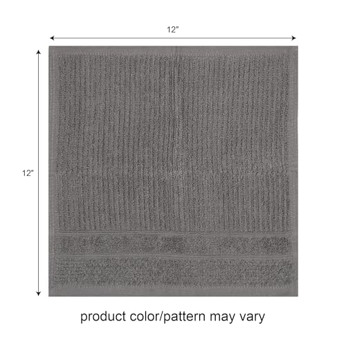 PH Pleasant Home 12-Pack 100% Cotton Wash Cloths - 509 GSM, 12" x 12"