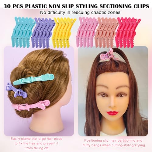 30 PCS Colorful Alligator Hair Clips - Non-Slip Styling Clips