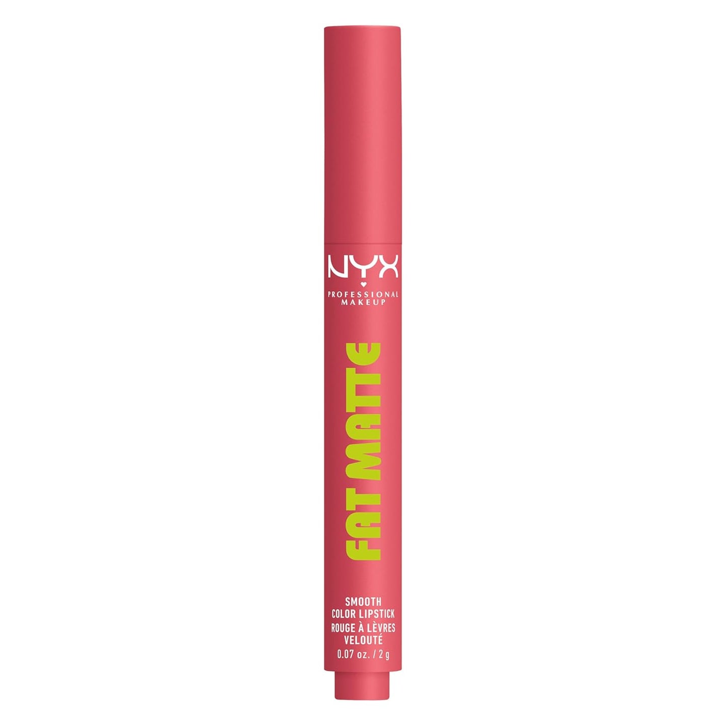 NYX Fat Matte Lipstick - Pigmented, Smoothing & Non-Drying Lip Crayon | Long-Lasting Vegan Makeup - Pink Puff (Cool Pink)