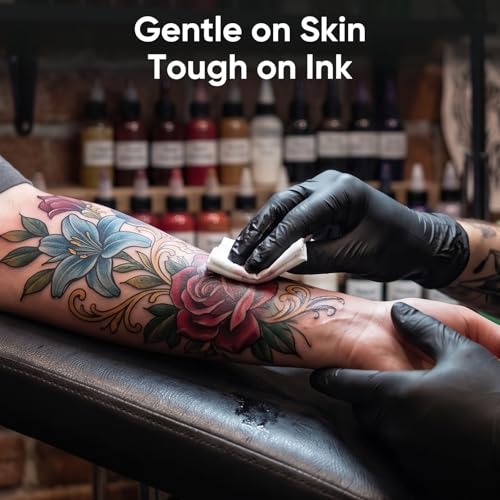 ISEHERI Tattoo Green Soap Cleaning Kit with 40 Wipes & Bottle