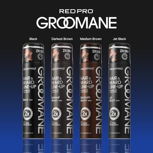 RED Pro GROOMANE Temporary Hair & Beard Color Spray - Black, 6.6oz