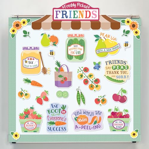 Carson Dellosa Freshly Picked Friends 41pc Classroom Bulletin Board Set