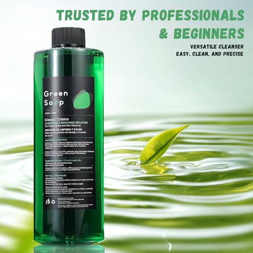 TONBAO Green Tattoo Soap Cleaner Kit 8.5oz (8.5 oz bottle included) โ Ultra-Concentrated, 1:9 Dilution