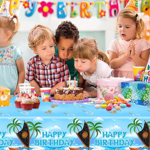 Ocean-Themed Tablecloth Set for Kids Birthday Parties - 2 Pcs