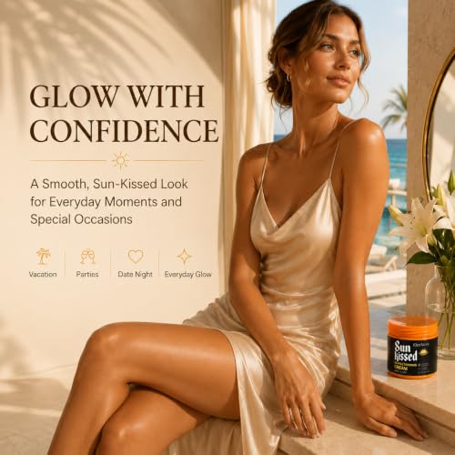 DTMIEAXN Gold Bronzing Tanning Gel with Coconut & Carrot Oil, 5 oz