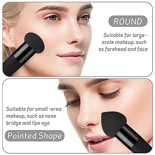 Sibba Black 3-Piece Mini Makeup Sponge & Brush Set for Foundation & Concealer