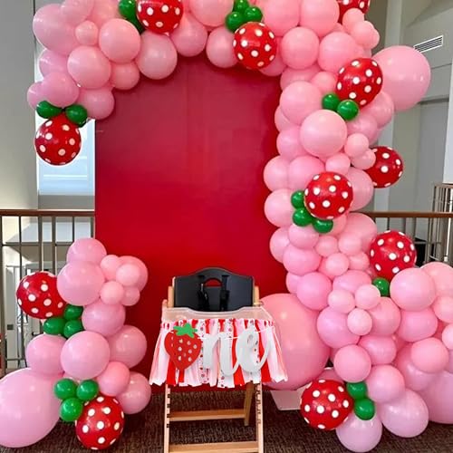Strawberry 1st Birthday High Chair Banner - ONE Party Decoration