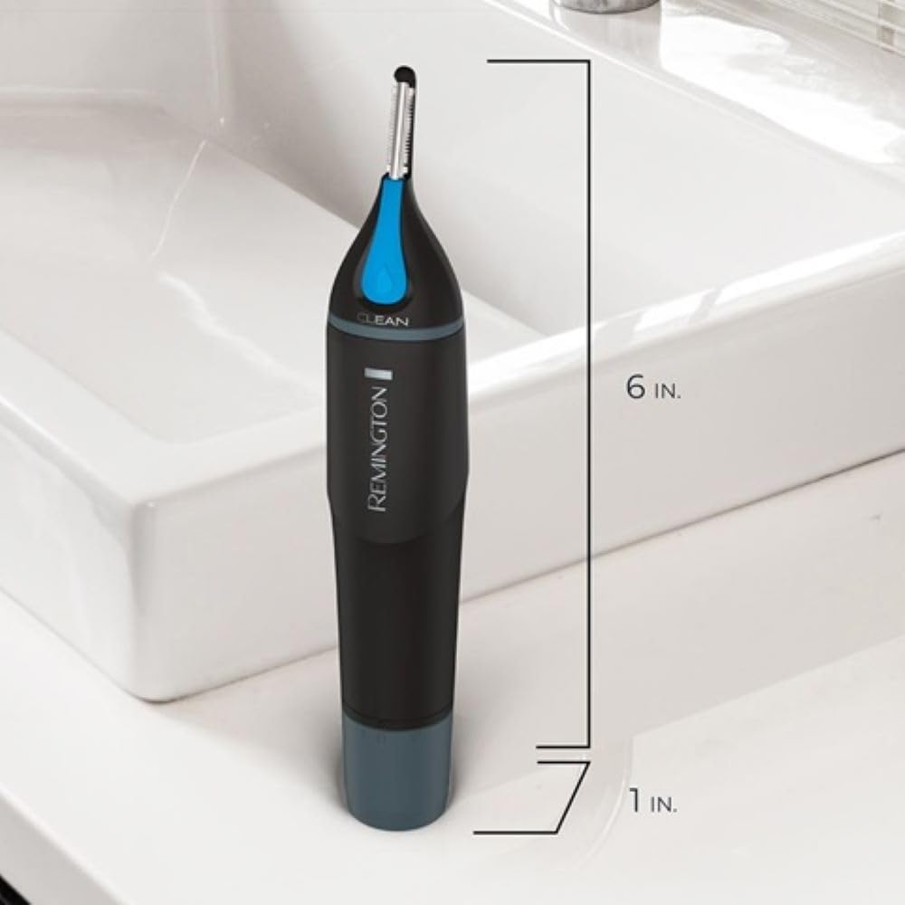 Remington Nose, Ear & Detail Trimmer with CLEANBoost Technology for Easy Washing, Eyebrow Trimming Comb Attachment, Black