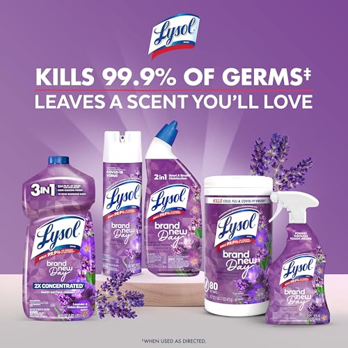 Lysol Lavender Toilet Bowl Cleaner Gel - Disinfecting & Septic Safe, 24 oz (Pack of 4)