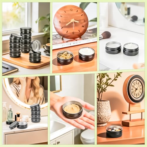 MotBach 30-Pack 2oz Aluminum Tin Jars with Screw Lids for Cosmetics & DIY