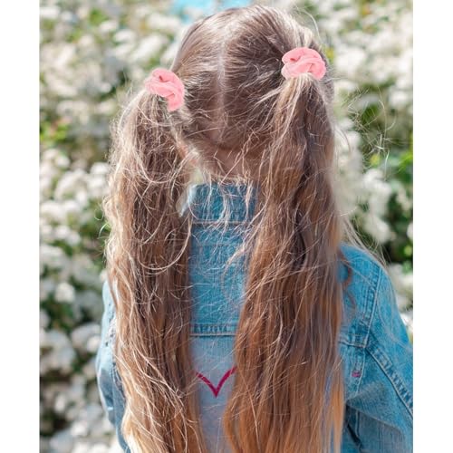 Semato Velvet Light Pink Scrunchies - 2 Pack Hair Ties for Women