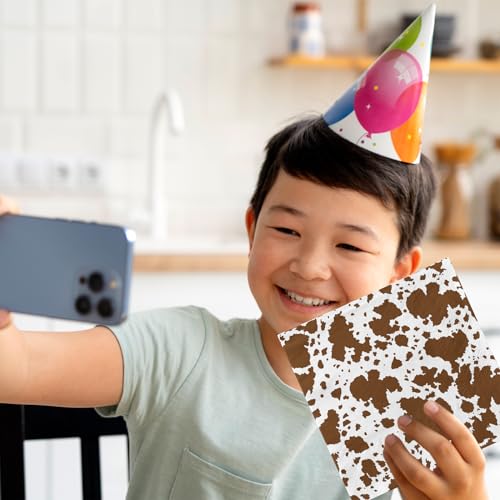 40Pcs Cow Print Napkins for Farm Birthday Party - Disposable Tissue Paper