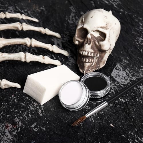 BOBISUKA Skeleton Face Paint Kit for Kids & Adults - Halloween Makeup Set