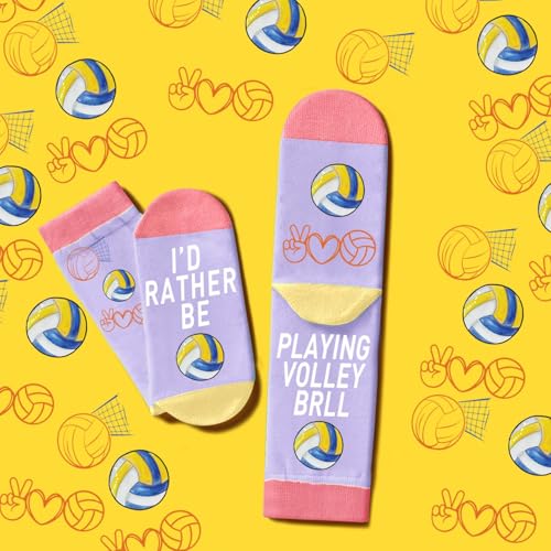 Volleyball Gift Set for Girls: Jewelry, Socks, Makeup Bag & Stickers