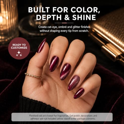 Yabonica 600 Pcs Almond Nail Tips - Pre-Shaped Gel Extensions