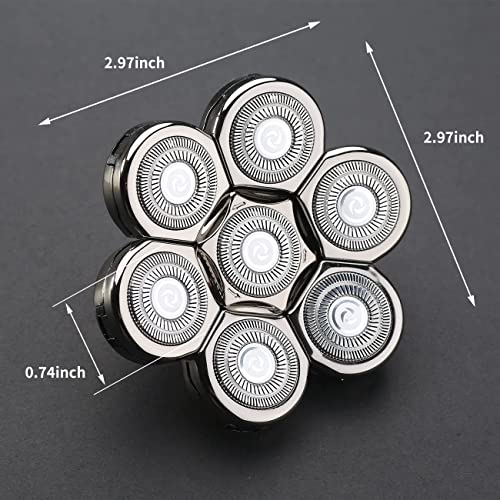 7D Universal Replacement Shaving Head for Electric Bald Razors - Silver