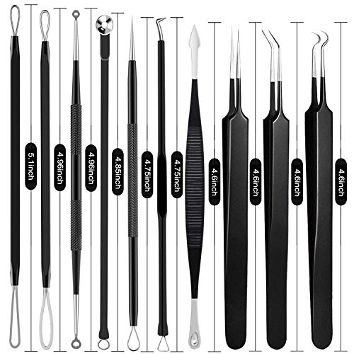 Boxoyx 10-Piece Stainless Steel Pimple Popper & Blackhead Remover Kit