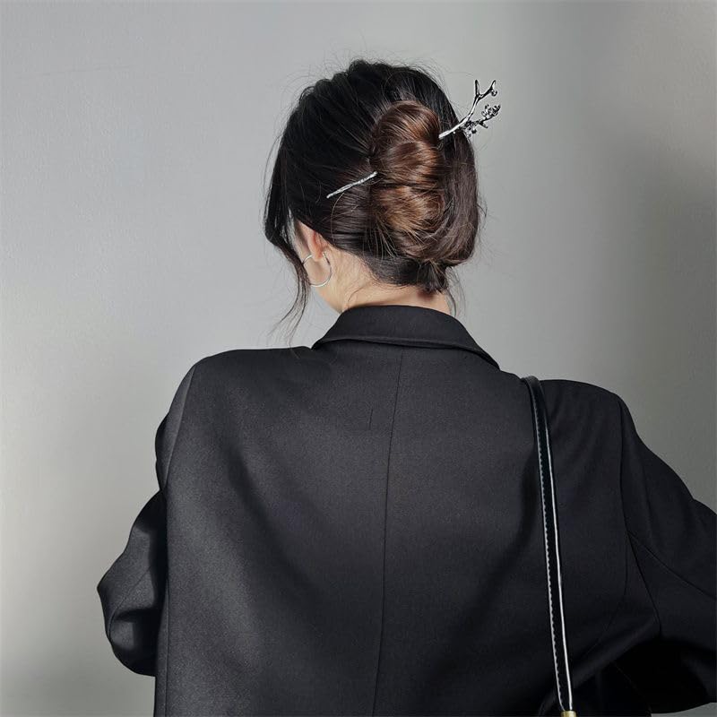 Vintage Metal Hair Sticks for Women - Long Chinese Hair Chopsticks for Buns & Hairstyles